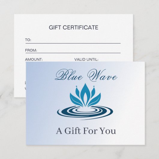 Water Feature Business Cadeaubon (Voorkant / Achterkant)