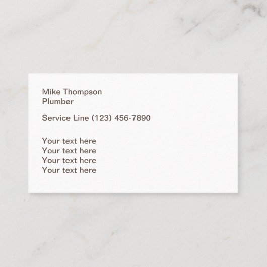 Water Feature Plug Service Visitekaartje (Achterkant)