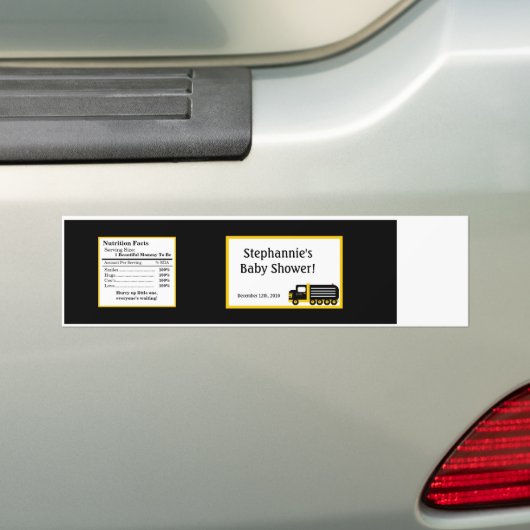 Water Fles Label Construction Black and Yellow Bumpersticker (Op auto)