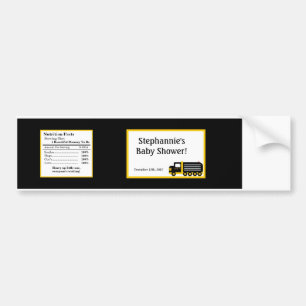 Water Fles Label Construction Black and Yellow Bumpersticker