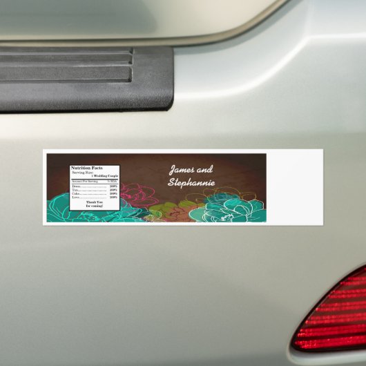 Water Fles Label Neon Spring Bloemen Bloem Blauw Bumpersticker (Op auto)