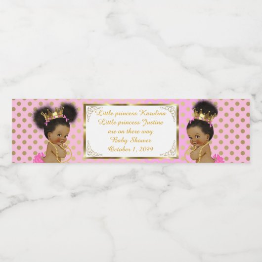 Water Fles Label tweeling meisje, afrikaans, etnis Waterfles Etiket (Enkel label)