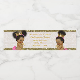 Water Fles Label tweeling meisje Afrikaans, wit, g Waterfles Etiket