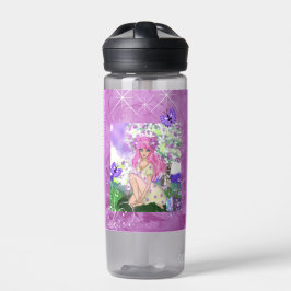 Water flesje met Trendy Young Girly met Butterfl Waterfles