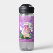 Water flesje met Trendy Young Girly met Butterfl Waterfles (Voorkant)