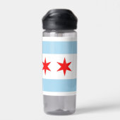 Water flesje met vlag van Chicago City, VS Waterfles (Achterkant)