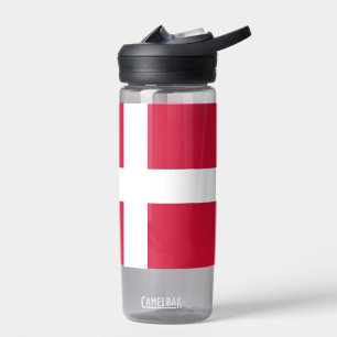 Water flesje met vlag van Denemarken Waterfles