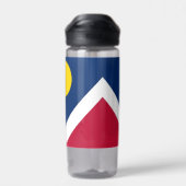 Water flesje met vlag van Denver City, VS Waterfles (Achterkant)