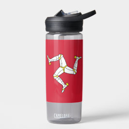 Water flesje met vlag van Man, VK Waterfles