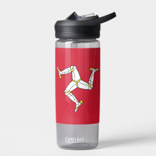 Water flesje met vlag van Man, VK Waterfles