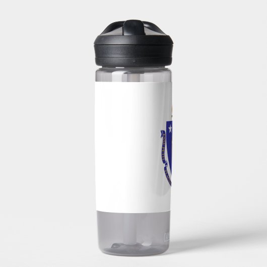 Water flesje met vlag van Massachusetts, VS Waterfles (Voorkant)