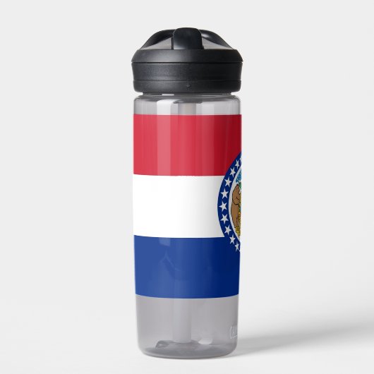 Water flesje met vlag van Missouri, VS Waterfles (Voorkant)