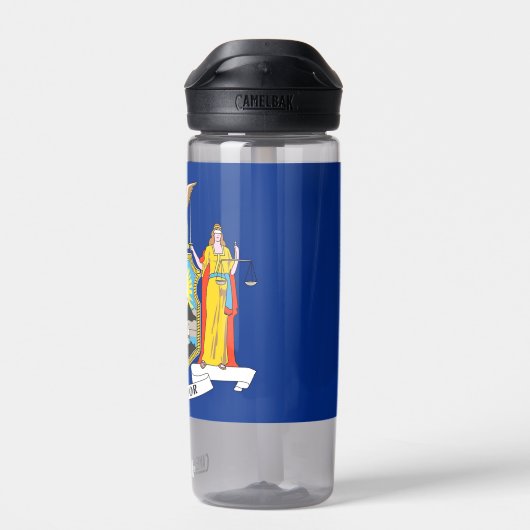 Water flesje met vlag van New York, VS Waterfles (Achterkant)