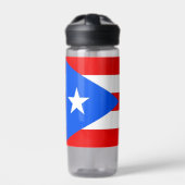 Water flesje met vlag van Puerto Rico, Verenigde S Waterfles (Voorkant)