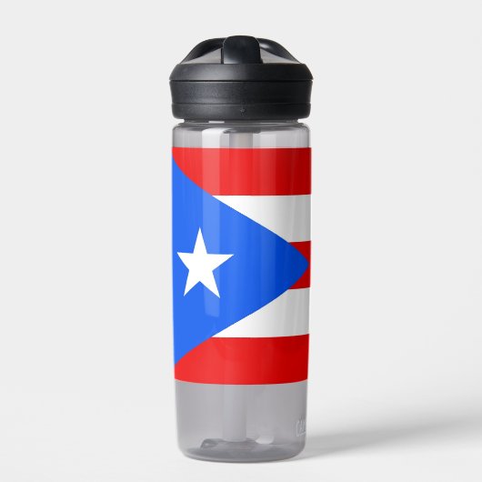 Water flesje met vlag van Puerto Rico, Verenigde S Waterfles (Voorkant)