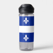 Water flesje met vlag van Quebec, Canada Waterfles (Achterkant)