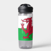 Water flesje met vlag van Wales, Verenigd Koninkri Waterfles (Voorkant)