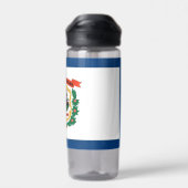 Water flesje met vlag van West Virginia, VS Waterfles (Achterkant)