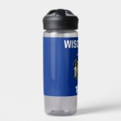 Water flesje met vlag van Wisconsin, VS Waterfles (Voorkant)