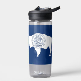 Water flesje met vlag Wyoming, VS Waterfles