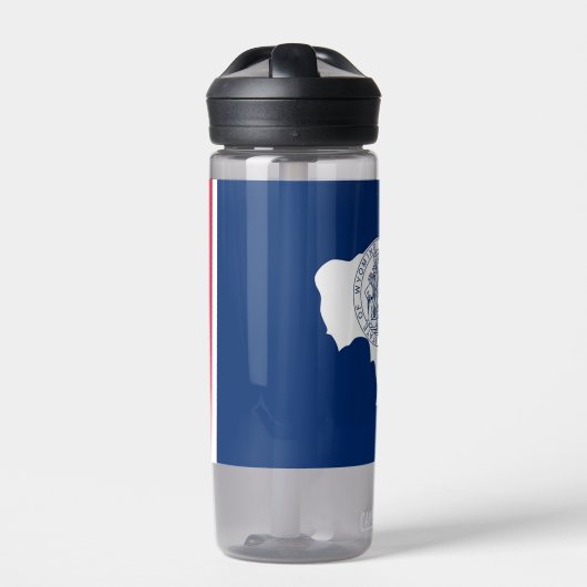 Water flesje met vlag Wyoming, VS Waterfles (Voorkant)