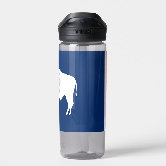 Water flesje met vlag Wyoming, VS Waterfles (Achterkant)