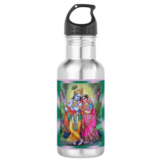 Water flesje Radha en Krishna Waterfles (Voorkant)
