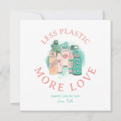 Water flessen op aarde feestdagenkaart (Voorkant)