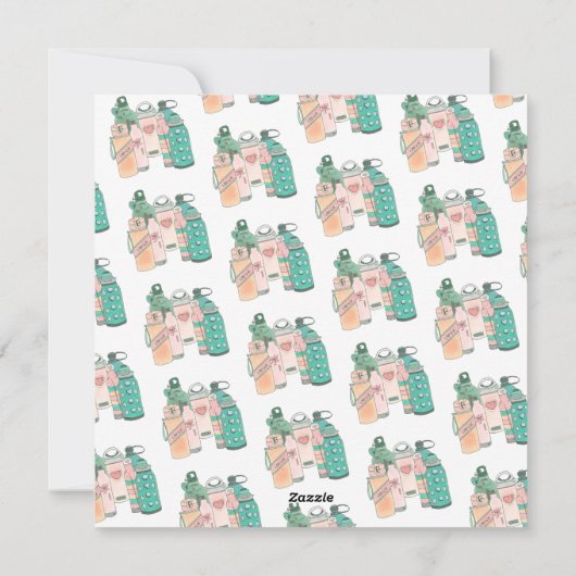 Water flessen op aarde feestdagenkaart (Achterkant)