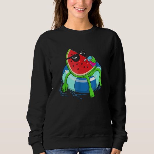 Water Floating Cute Watermelon   Women Water Fruit Trui (Voorkant)