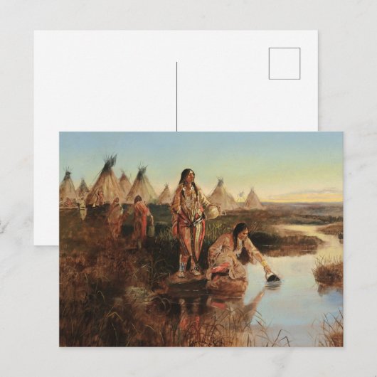 Water For Camp By Charles Marion Russell Briefkaart (Voorkant / Achterkant)