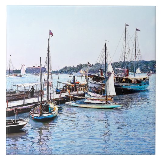 Water Front Put-In-Bay OH c1904 Tegeltje (Voorkant)