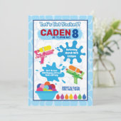 Water Game Verjaardag Uitnodiging (Staand voorkant)