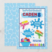 Water Game Verjaardag Uitnodiging (Voorkant / Achterkant)