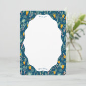 Water Garden Floral Bridal Shower Cute CUSTOM Bedankkaart (Staand voorkant)