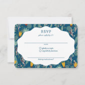 Water Garden Floral Bridal Shower Cute CUSTOM RSVP Kaartje (Voorkant)