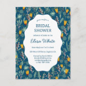 Water Garden Floral Bridal ShowerCUSTOM Invitation Briefkaart (Voorkant)