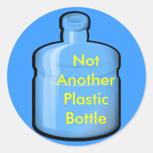 water, geen andere plastic fles ronde sticker