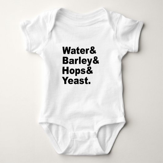 Water & Gerst & Hop & Gist | Bier Ingrediënten Romper (Voorkant)