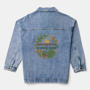 Water geven aan planten cycli doorbreken Retro bot Denim Jacket
