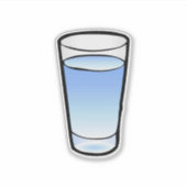 Water gevuld drinkglas sticker (Voorkant)
