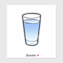Water gevuld drinkglas sticker
