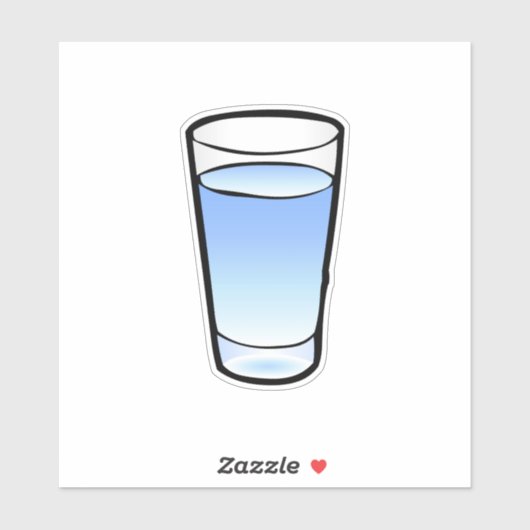 Water gevuld drinkglas sticker (Vel)