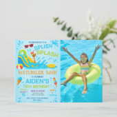 Water Glijbaan Bash, Water Glijbaan Verjaardagsfot Kaart (Staand voorkant)