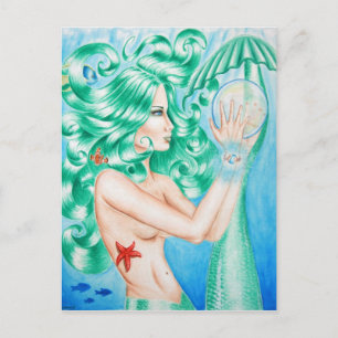Water godin briefkaart