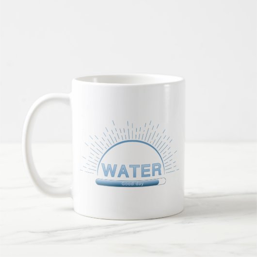 Water Good Day Blue Minimal Mug Koffiemok (Links)