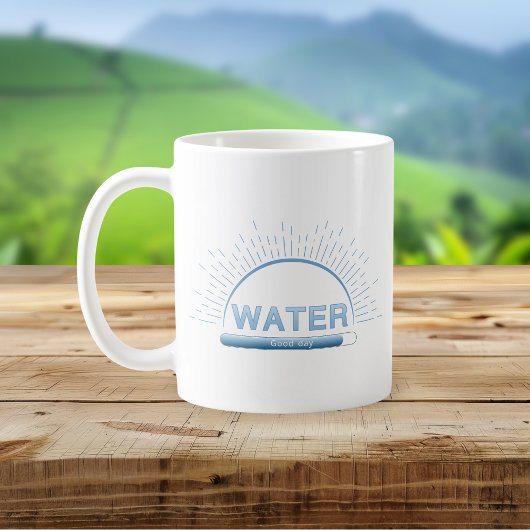 Water Good Day Blue Minimal Mug Koffiemok