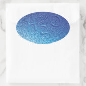 Water, H2O, blauw Ovale Sticker (Tas)