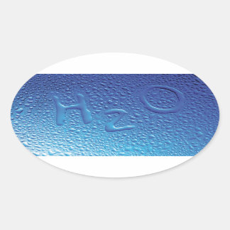 Water, H2O, blauw Ovale Sticker