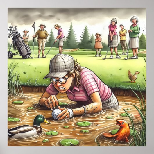 Water Hazard - Golf Art Print (Voorkant)